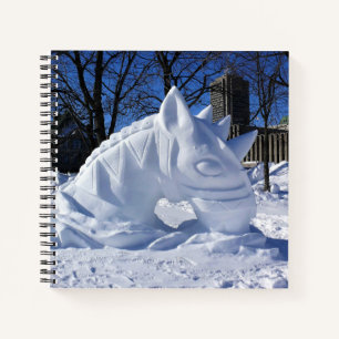Cuaderno Escultura de Nieve de Caballo, Quebec, Canadá
