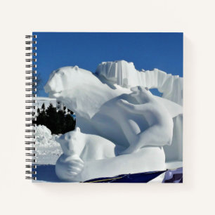 Cuaderno Escultura de Nieve de Oso Polar, Quebec, Canadá