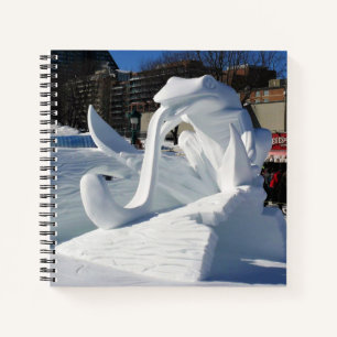 Cuaderno Escultura de nieve de rana, Quebec, Canadá