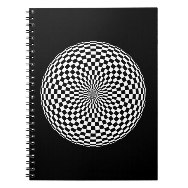 Cuaderno Esfera de tablero de cheques redondos en blanco y  (Frente)