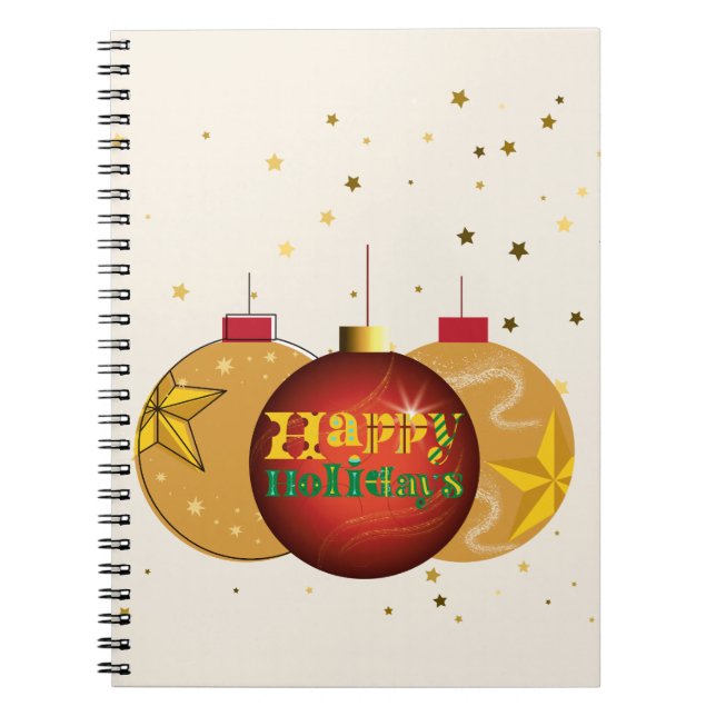 Cuaderno Esferas de Ornamentos de Navidad (Frente)