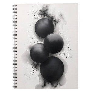 Cuaderno Esferas Negras Arte Abstracto Moderno