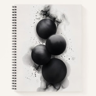 Cuaderno Esferas Negras Arte Abstracto Moderno
