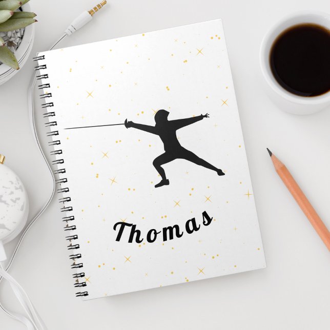 Cuaderno Esgrima de esgrima y nombre personalizado de la va (Subido por el creador)