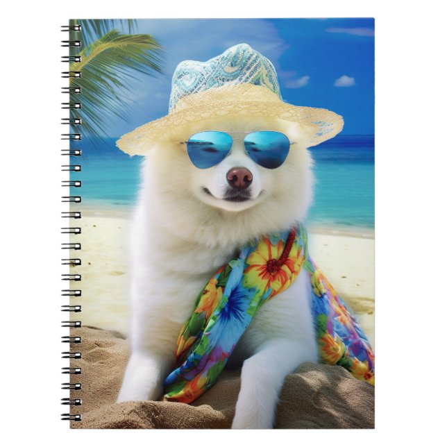 Cuaderno Eskimo americano en la playa, regalo de verano par (Frente)