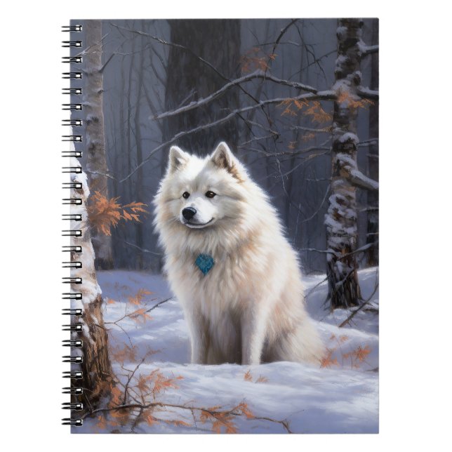 Cuaderno Eskimo Estadounidense deja que nieve Navidades (Frente)