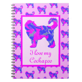 Cuaderno Eslócula rosa y azul para el perro Cockapoo