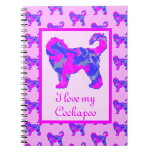 Cuaderno Eslócula rosa y azul para el perro Cockapoo