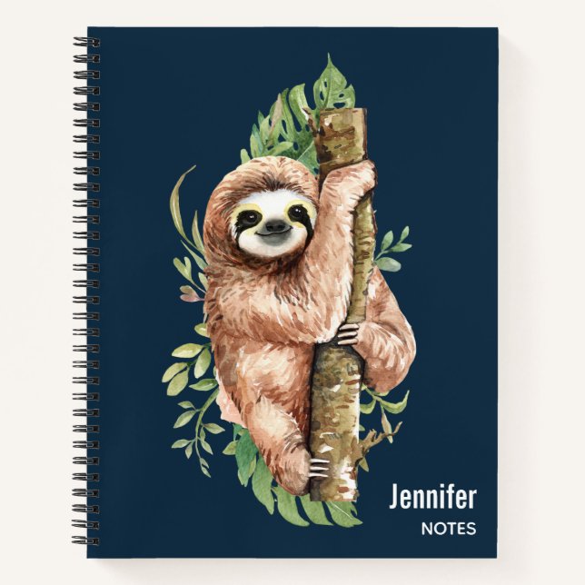 Cuaderno Eslora de acuarela y hojas tropicales (Anverso)