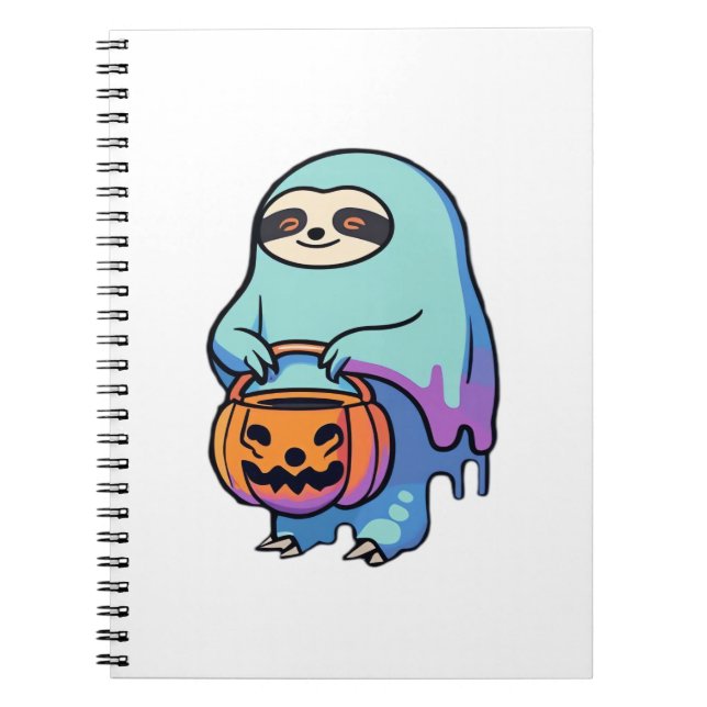 Cuaderno Eslovaco Fantasma Halloween Camiseta sobredimensio (Frente)