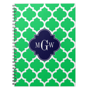 Cuaderno Esmeralda Blanca Marroquí #5 Azul Marino 3 Monogra
