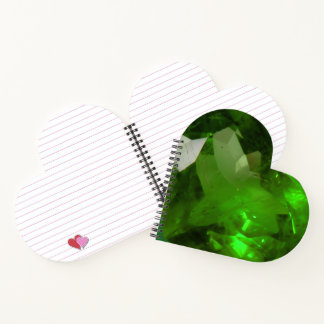 Cuaderno Esmeralda con forma de corazón