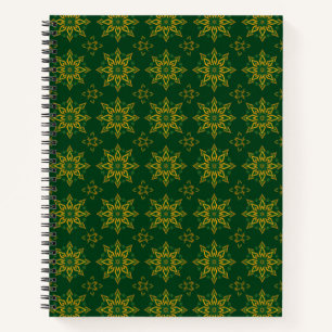 Cuaderno esmeralda dorado arabesco islámico