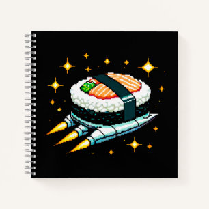 Cuaderno Espacio de 8 bits Sushi Adventure - Retro Pixel Ar
