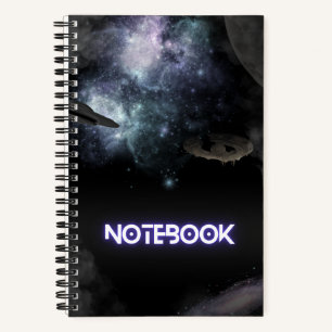 Cuaderno Espacio exterior con OVNI y Saucer volador