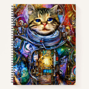 Cuaderno Espacio exterior del gato futurista astronauta