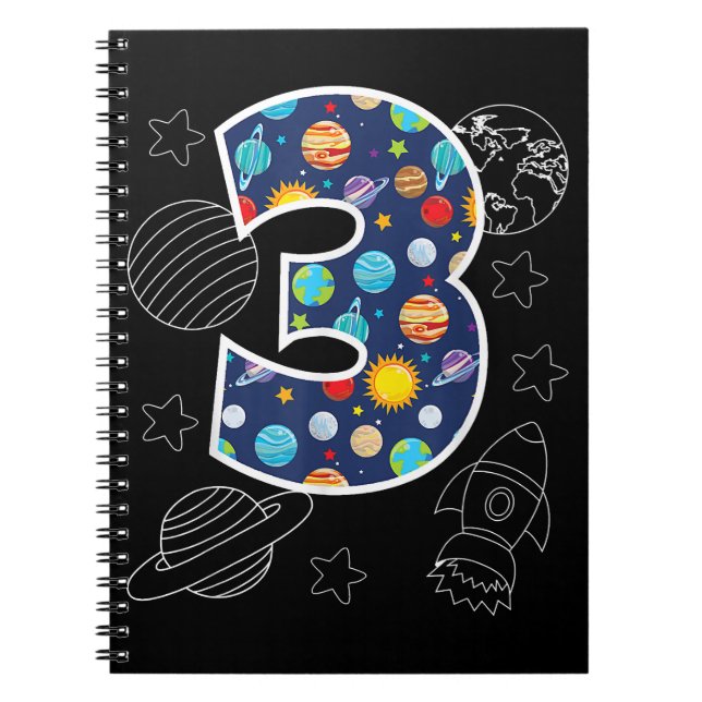 Cuaderno Espacio Ultraterrestre 3 años Fiesta de tercer cum (Frente)