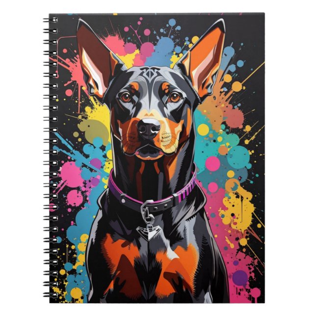 Cuaderno Espalda colorida de Doberman (Frente)