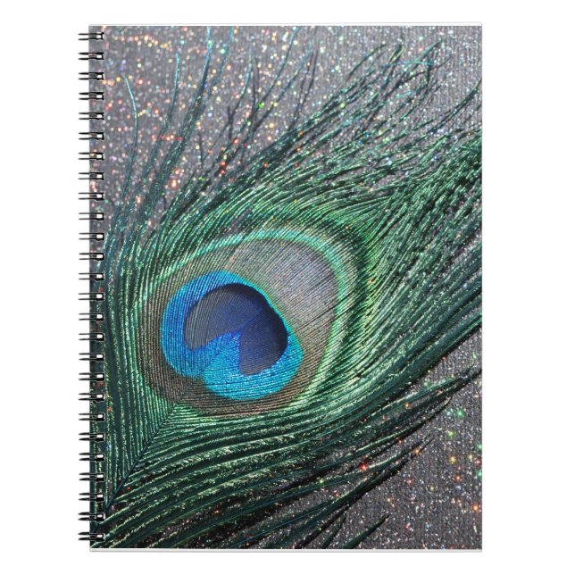 Cuaderno Espantosamente Black Peacock Feather Still Life (Frente)