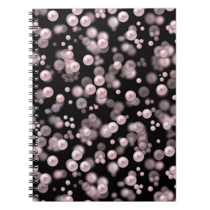 Cuaderno Esparcimiento de perlas rosas y blancas en velv ne