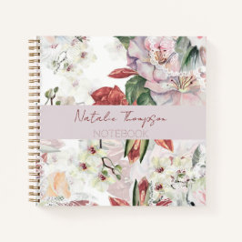 Cuaderno Especial monograma con nombre burgundy script eleg