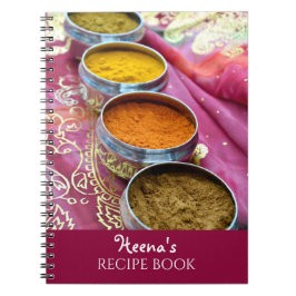 Cuaderno Especias indias de restaurante y receta de sari ro