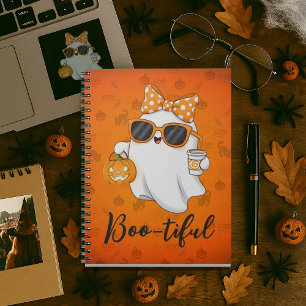 Cuaderno Especie de calabaza fantasma de Halloween personal