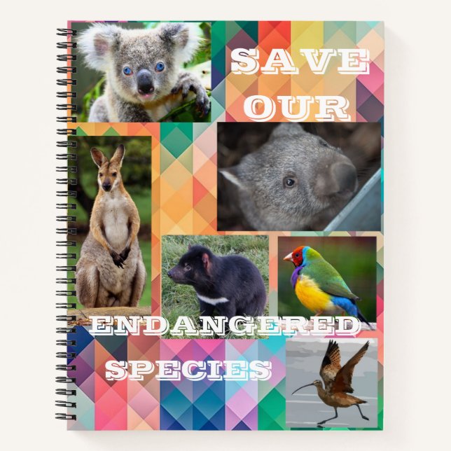 Cuaderno Especies en peligro de extinción en Australia (Anverso)