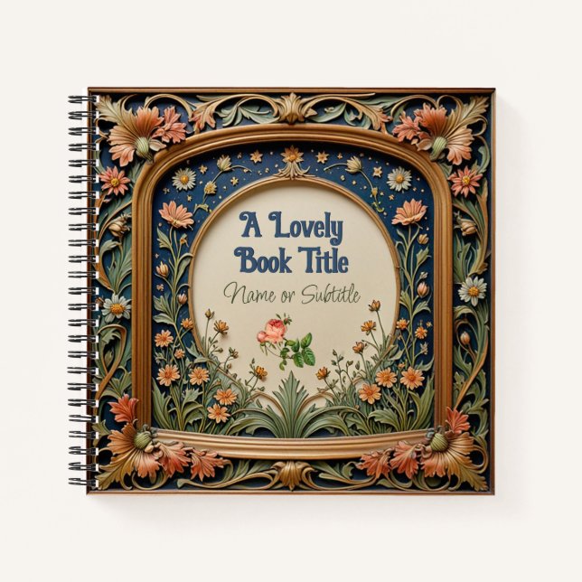 Cuaderno Espectacular flor silvestre estilo William Morris (Anverso)