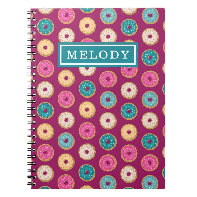 Cuaderno Espectacular patrón de castaño en morado (Frente)