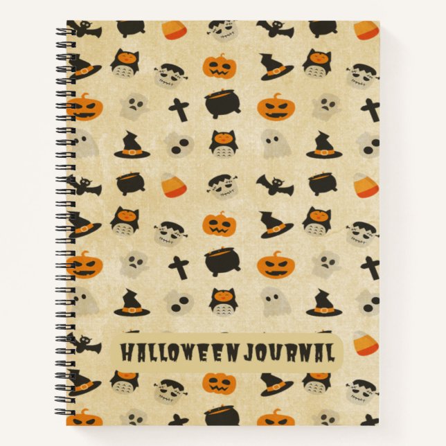 Cuaderno Espectacular patrón de tema de Halloween (Anverso)