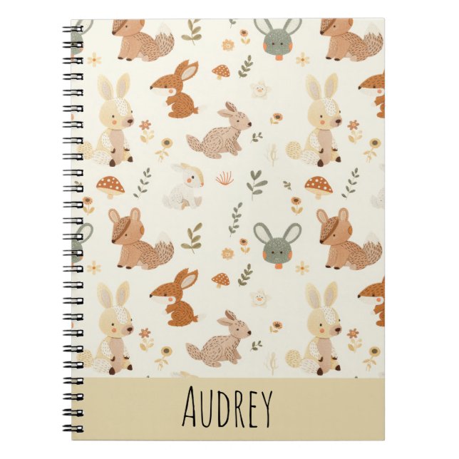 Cuaderno Espectacular patrón de vegetación de animales de b (Frente)