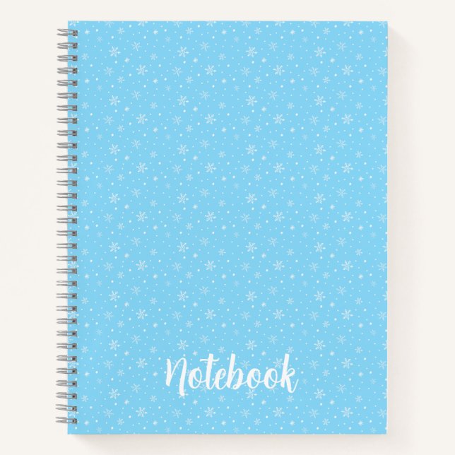 Cuaderno Espectacular Snowflakes Light Patrón Azul dibujado (Anverso)