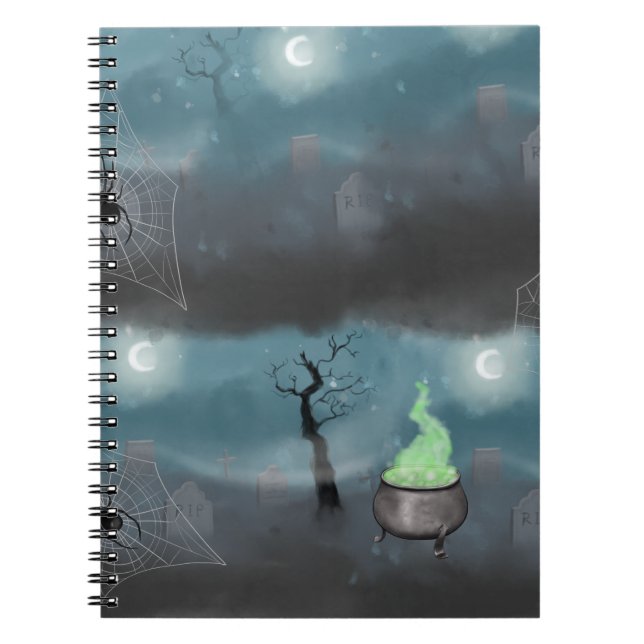Cuaderno Espectacular yacimiento de tumbas de Halloween y p (Frente)