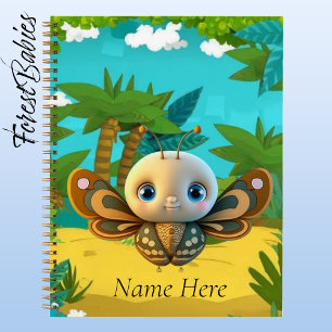 Cuaderno Espectáculo caprichoso insecto mariposa niño Perso