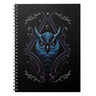 Cuaderno Espectáculo espiritual de búho luna avistamiento