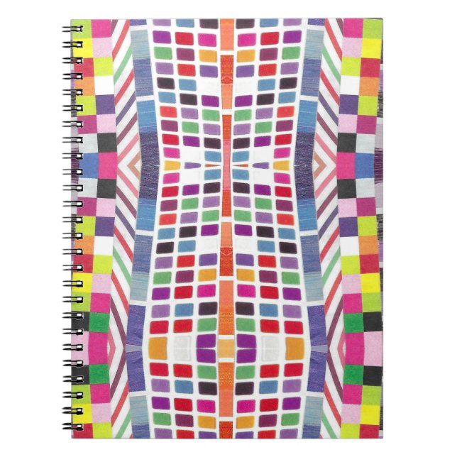 Cuaderno Espectadores rojos y píxeles coloridos (Frente)