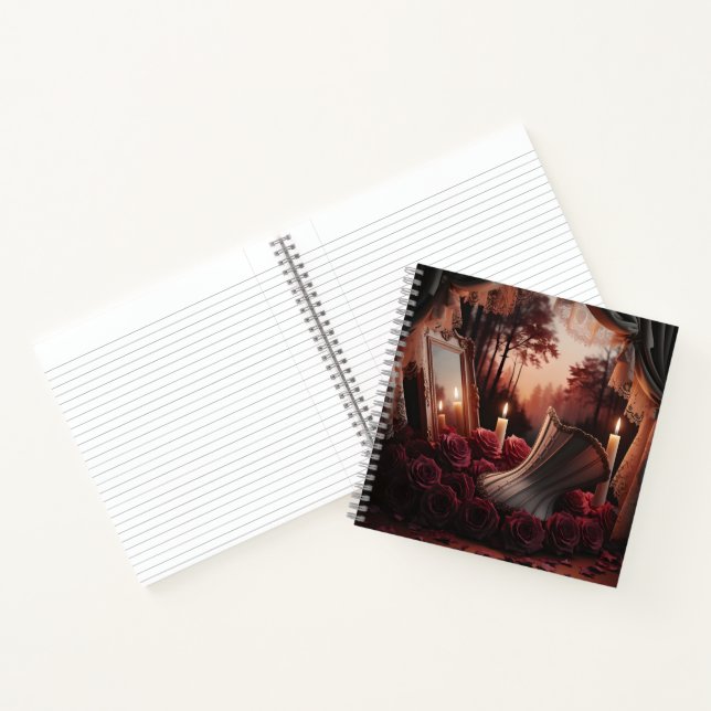 Cuaderno Espejo de corsé victoriano gótico con rosas rojas (Interior)