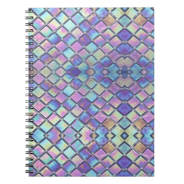 Cuaderno Espejo de titanio morado Crosshatch moderno (Frente)