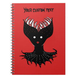 Cuaderno Espeluznante Carácter gótico Demonio Chica con tex