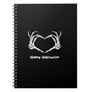Cuaderno Espeluznante Corazón de Mano con "Halloween Feliz"