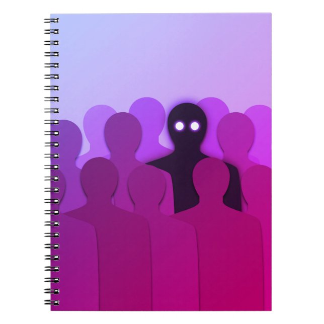 Cuaderno Espeluznante Fantasma Arte Psicodélico Púrpura (Frente)