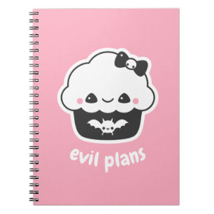 Cuaderno Espeluznante malvado planea pastel