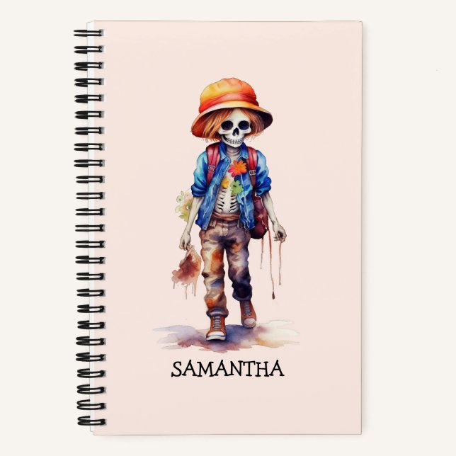 Cuaderno Espeluznante Pero Cute Niño Zombie - Adorable Maca (Anverso)