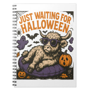 Cuaderno Esperando por Halloween Highland Cow
