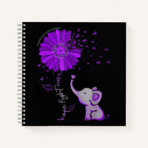 Cuaderno Esperanza contra la cinta morada del elefante Alzh