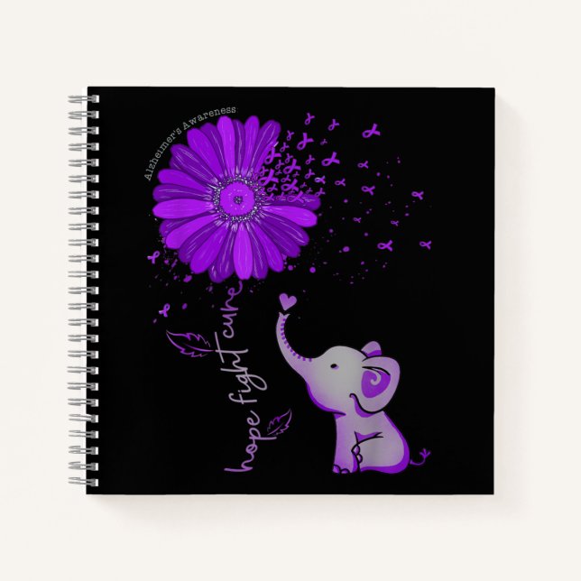 Cuaderno Esperanza contra la cinta morada del elefante Alzh (Anverso)
