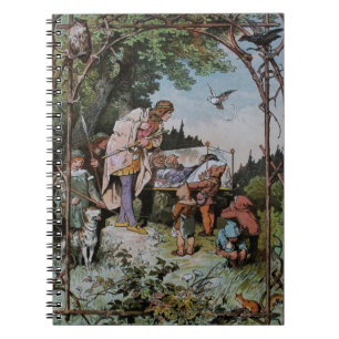 Cuaderno Esperas blancas de nieve a ser despertadas por el 