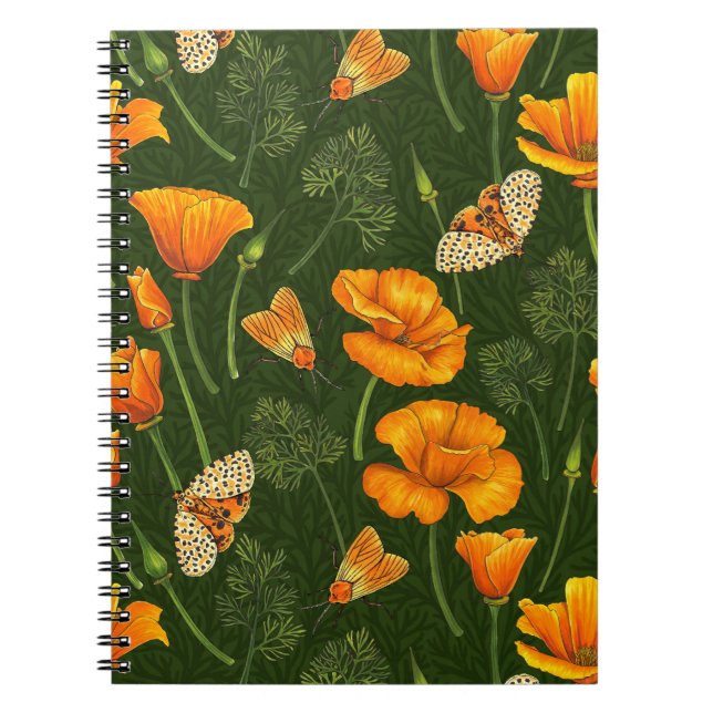 Cuaderno Espías y polillas de California en verde oscuro (Frente)