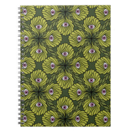 Cuaderno Espinoso patrón de arte de fantasía verde de la pr